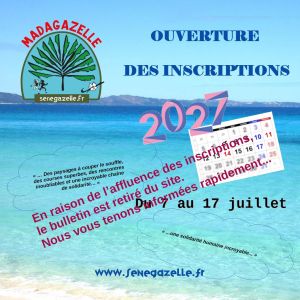 OUVERTURE DES INSCRIPTIONS MADAGAZELLE 2027