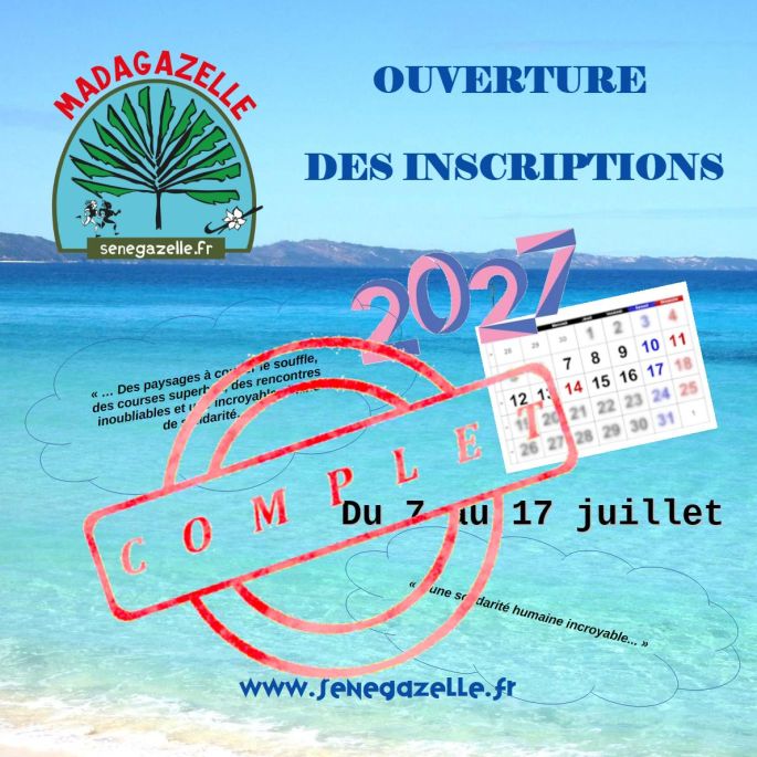 OUVERTURE DES INSCRIPTIONS MADAGAZELLE 2027